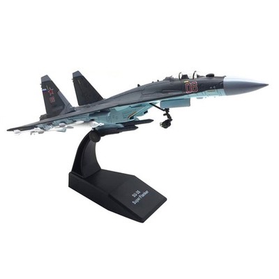 Gray Russian SU-35 Super Flanker Heavy Aircraft 1:100 Simulation Fighter Model E