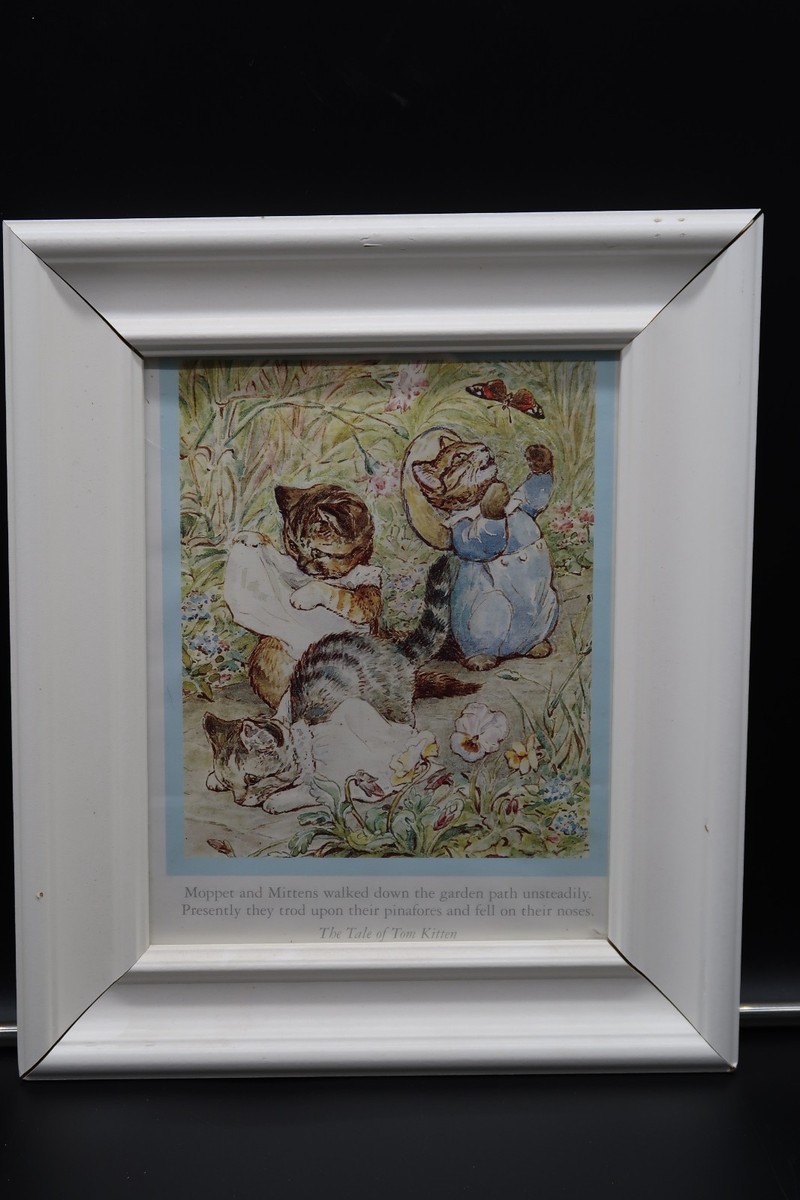 Vtg Tale of Tom Kitten Beatrix Potter Framed Print Moppit