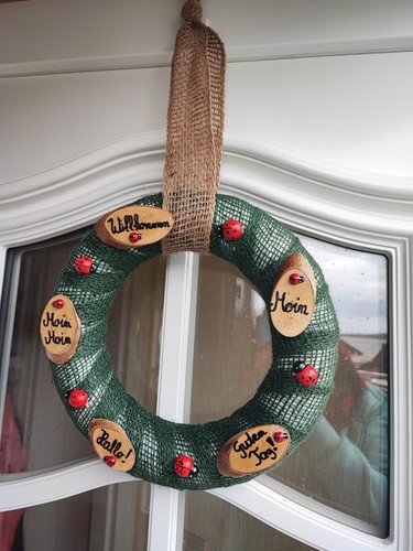 Kranz Türkranz Deko Juteband/Marienkäfer/Holz - Bild 2 von 6