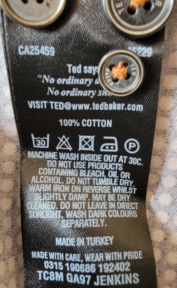 Ted Baker Mens Shirt Size 6 XXL 2XL Blue White Polka Dot - Image 4 of 4