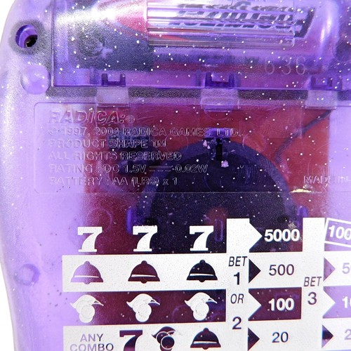 Juego de ranura de bolsillo electrónico portátil Radica 2004 púrpura de viaje portátil probado - Imagen 6 de 6