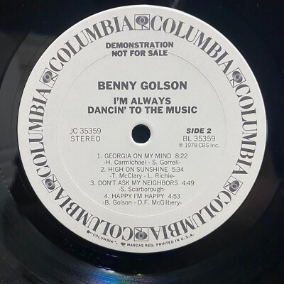 BENNY GOLSON - I'M ALWAYS DANCIN' TO THE MUSIC (VINYL LP