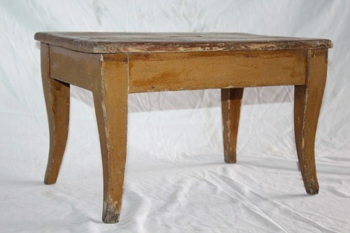 Biedermeier Weichholz Holzbank Hocker Fußbank Schemel Bauernhocker um1840 - Bild 16 von 20
