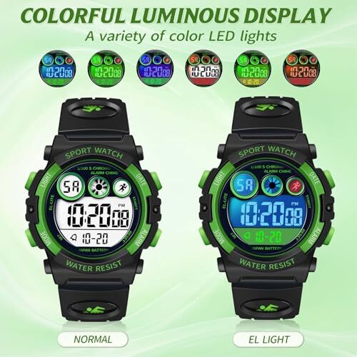Dayllon Orologio Bambini Digitale Sport All'aperto Impermeabile Ragazzi Orologi 12/24H Sveglia... - Foto 5 di 7