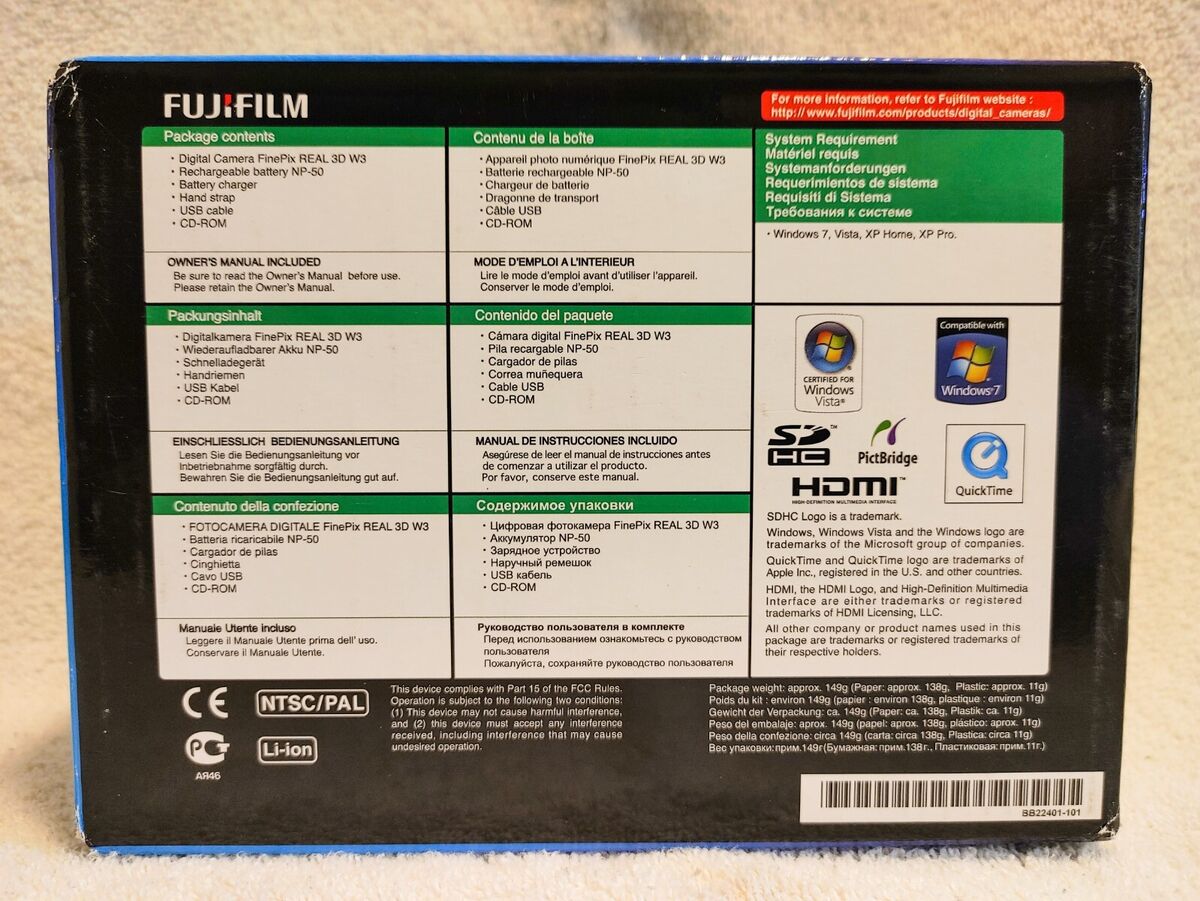 Fujifilm FinePix Real 3D W3 Digital Camera (Discontinued by Fujifilm FinePix Real 3D W3 Digital Camera (Discontinued by