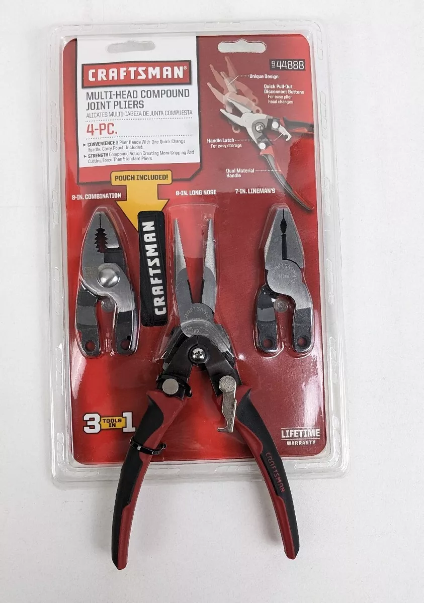 NEW Craftsman 4 Pc. Multi-Head Compound Joint Pliers Set w/Belt