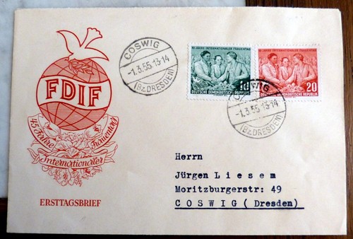 Auswahl DDR FDC 1955 Ersttagsbrief Brief First Day Cover Deutschland Berlin SST - 第 24/46 張圖片