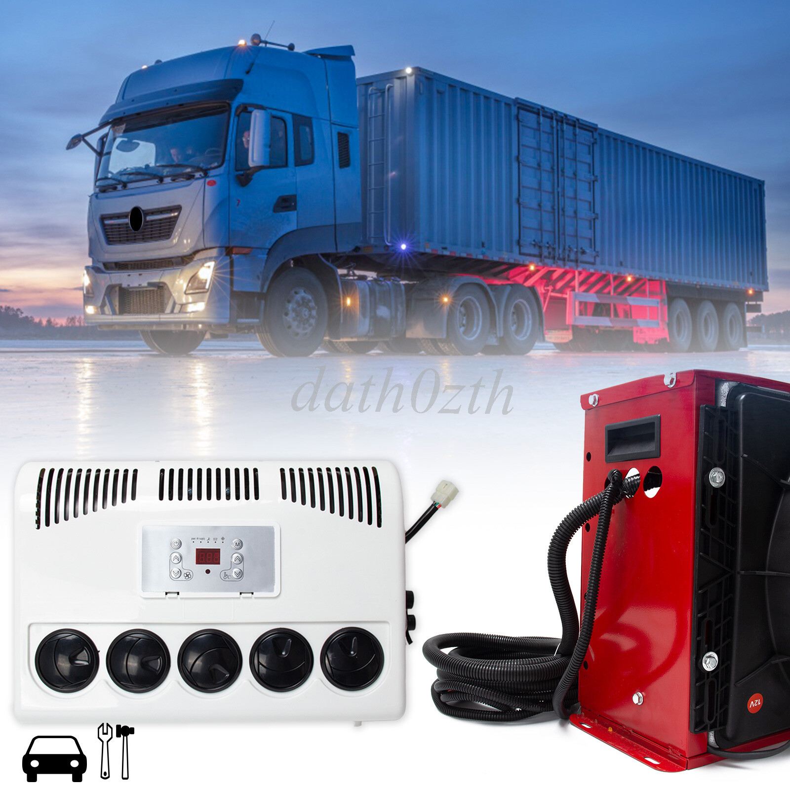 12V 11000 BTU Universal Air Conditioner for Cars Buses RVs Trucks-image