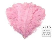 1/2 lb. 18-24" Baby Pink Ostrich Wing Plumes Wholesale Feathers Costume Party