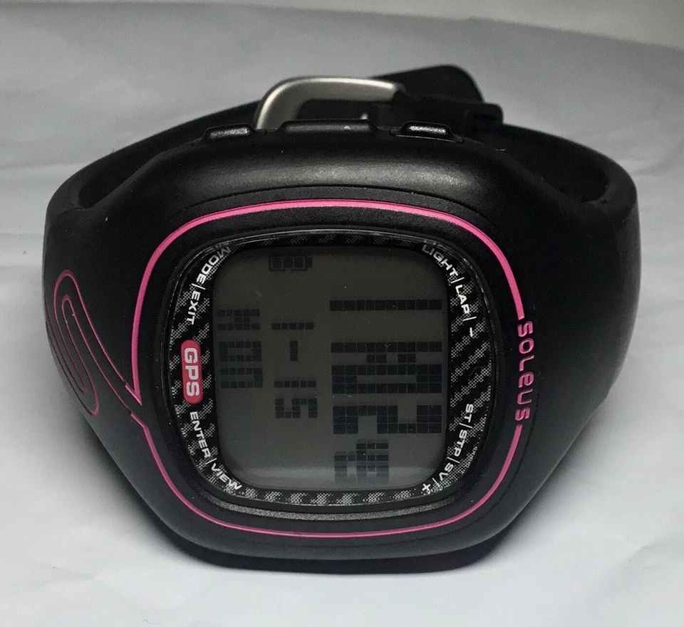 SOLEUS GPS VIBE SG102-011 женщин черный и розовый w/зарядный кабель работает без коробки - Изображение 2 из 4