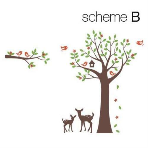 Flower Tree Wall Decal with Birds and Deer - Picture 4 of 11