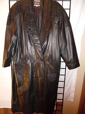 Women Black Leather Coat ( Large)