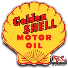 8" GOLDEN SHELL LUBSTER DECAL GAS OIL PUMP SIGN WALL STICKER