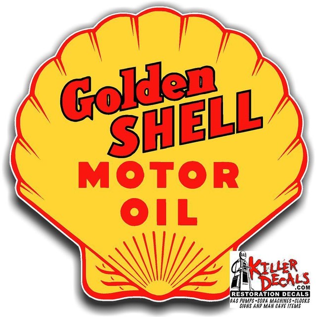 6" GOLDEN SHELL LUBSTER DECAL GAS OIL PUMP SIGN WALL STICKER eBay