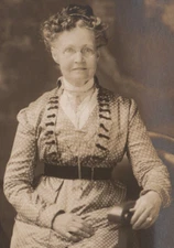 Chas J Merz Detroit MI Lady Portrait Studio RPPC Postcard Perm Hair Glasses Belt