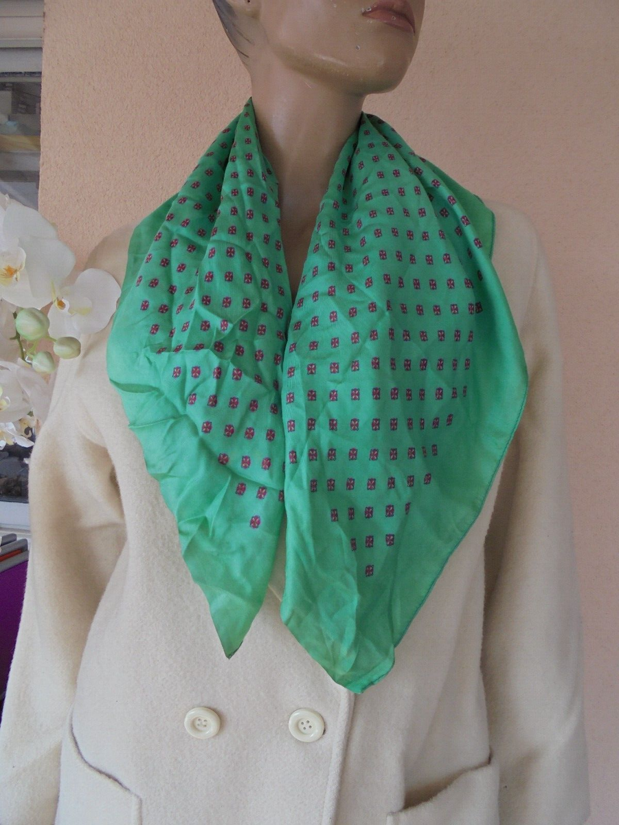 Foulard En Soie 100% Vintage Motif Léopard 105x105 Cm - Neuf Sans étiquette