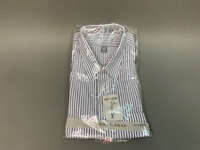 Vtg 1980's Van Heusen Shirt Mens Dress Stripped NEW NOS 17.5 -36 White  Blue