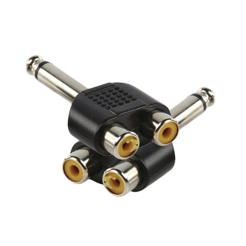 Praktischer 1/4 auf 2 Phono Buchse Adapter Konverter 2er Pack - Bild 4 von 6