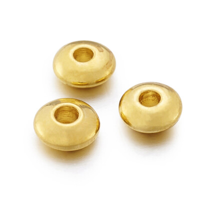 500pcs Gold Plated Brass Abacus Metal Beads Smooth Spacers Findings Craft 5x2mm