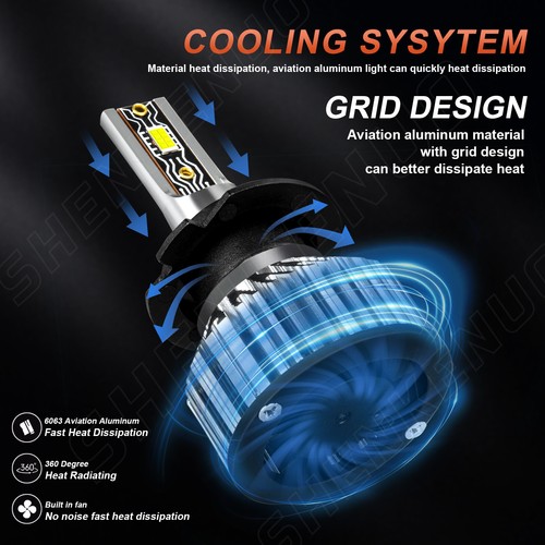 For Mercedes-Benz C250 C300 C350 4pc Combo Headlight High Low Beam LED Bulbs V2T - Picture 6 of 11
