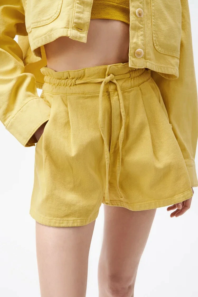 Zara Mustard Paperbag Shorts Size Small
