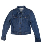 New York Co. Jeans Jacket Button Front Unlined Child Size Small Blue Denim