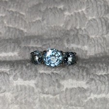 Birthstone Triple Brilliant Cut Ring