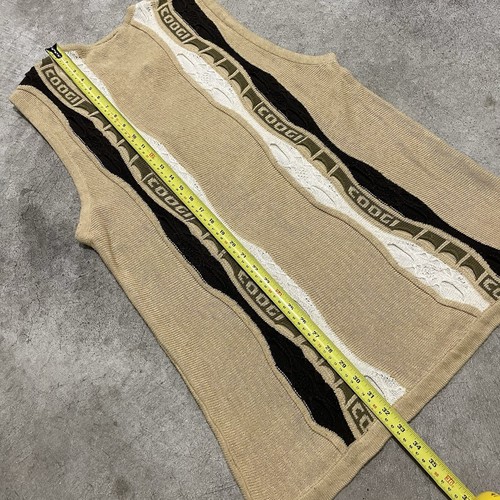 Vintage Coogi Australia 3D Knit Sweater Vest Mens Adult Large Sleeveless Beige - Picture 6 of 6