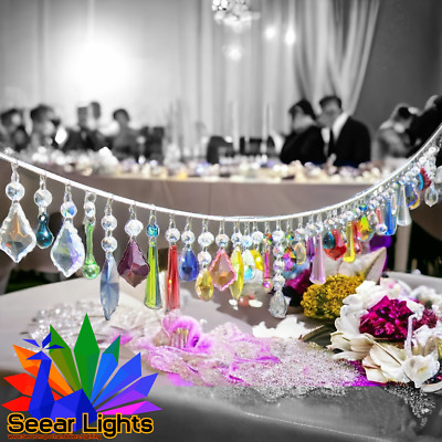 6 Glas Kristalle Hochzeit Sonnenfänger Kronleuchter Tropfen Prisma Perlen Deko