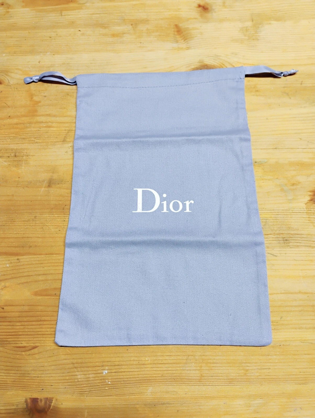 DIOR Authentique Cordon Housse à Poussière Sac Toile Chaussures   Gris Taille 13” x 8,5”