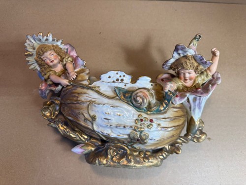 Art Nouveau Porcelain Figure Centerpiece Figurine Statue Fairys Flowers Germany? - Picture 5 of 14