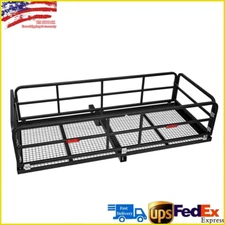 750Lbs Capacity Folding Hitch-Mounted Cargo Basket Vehicle Cargo Carrier for SUV