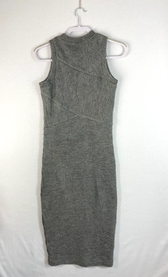 Vestido Plenty by Tracy Reese Pequeño Gris Acanalado Suéter Sin Mangas Forrado Foto 3 de 4