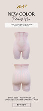 Rago Shapewear Extra Firm High Waist Pastel Pink Leg Shaper Size 30/Large