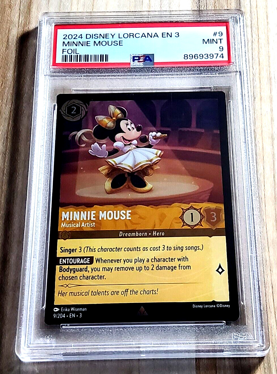 2024 Disney Lorcana Into The Inklands MINNIE MOUSE #9 Holo Foil PSA 9 Mint