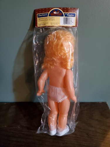 Darice 13.5" Doll Parts Blonde Yellow Hair Sleepy Blue Eyes - Picture 3 of 5