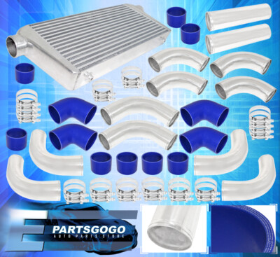 Turbo Front Mount Intercooler + Beaded Flared Piping Kit + Couplers + T-Bolt Kit