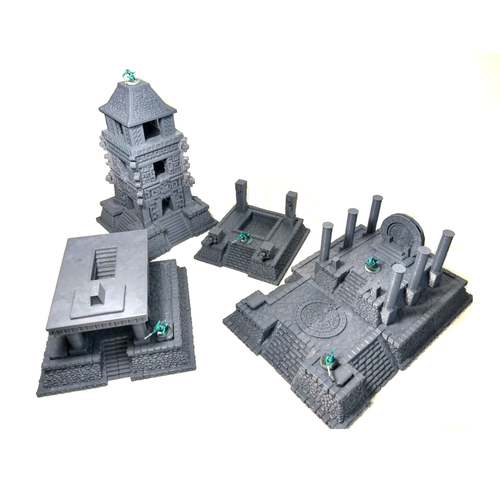 28/32 mm Jungle Ruins Wargaming terreno, lucertole, d&d, fantasy, wargaming, re - Foto 2 di 39