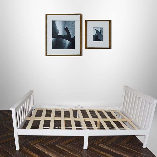 WHITE WOODEN BED FRAME SOLID PINE WOOD BEDROOM FURNITURE SHAKER STYLE 3FT,4FT - Picture 35 of 55