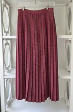 Vintage 80  s Ralph Lauren Wool Pleated Midi Skirt Size 6 Made In USA