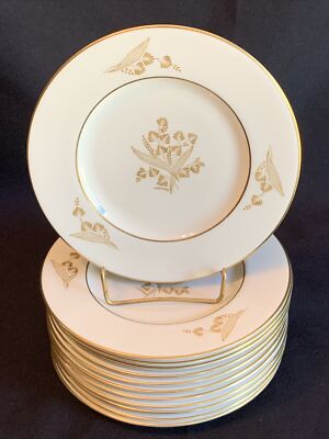 Vintage 50s CASTLETON CHINA AUTUMN LEA Dinnerware 12 BREAD & BUTTER PLATES 6.25 