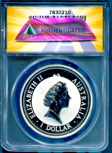 1995 $1 Australia Kookaburra Coin MS 64 DCAM ANACS # 7830210 + Bonus - Picture 2 of 2