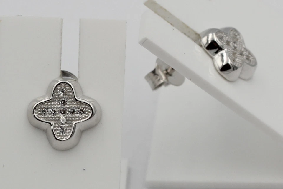 Orecchini A Perno In Argento Sterling 925 Con Zirconia Offerta Speciale - Immagine 4 di 4