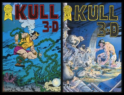 Kull 3-D Comic Set 1-2 Lot 3D Glasses Blackthorne Third Dimension REH Barbarian