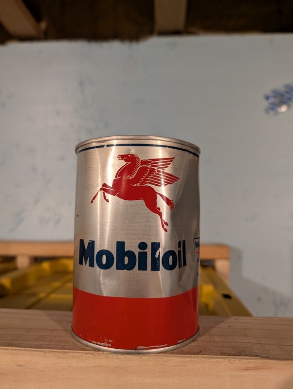 Vintage Mobiloil Oil Can Unopened