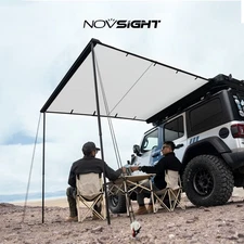 Novsight 5.2'x8.2' Rooftop Car Side Awning Pull Out Sun Shade for Camping Travel