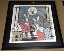 Junko Mizuno SEPT framed 16x16" ltd ed Tsukimi print 2014 seasonal collection