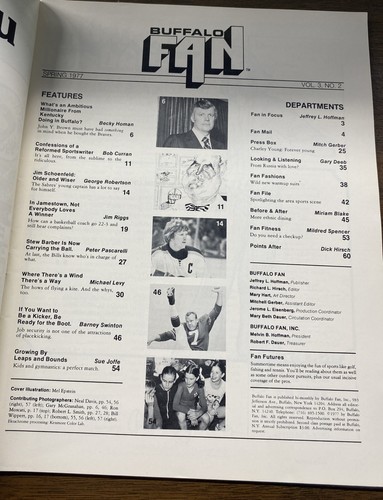 RARE Vintage Spring 1977 Buffalo Fan Magazine BILLS BRAVES SABRES FREE SHIP - Picture 2 of 2
