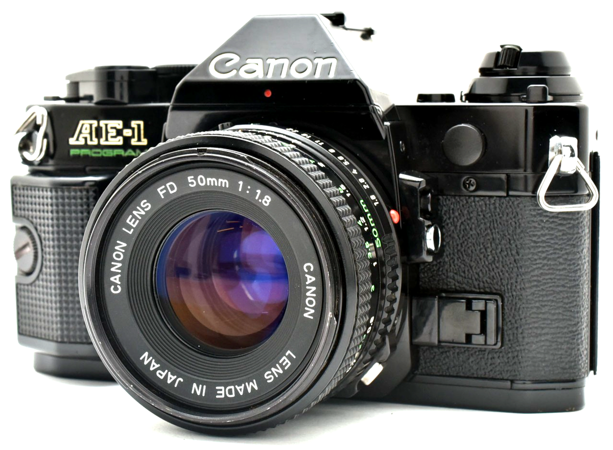 フィルムカメラ Canon AE-1 Program Black NFD 50mm F/1.8 ▶️[ MINT ] Canon AE-1 PROGRAM Black Film Camera NFD 50mm f/1.8