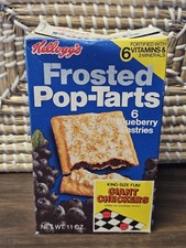 1971 Kelloggs Blueberry Frosted Pop-Tarts Box with Giant Checkers Offer RARE